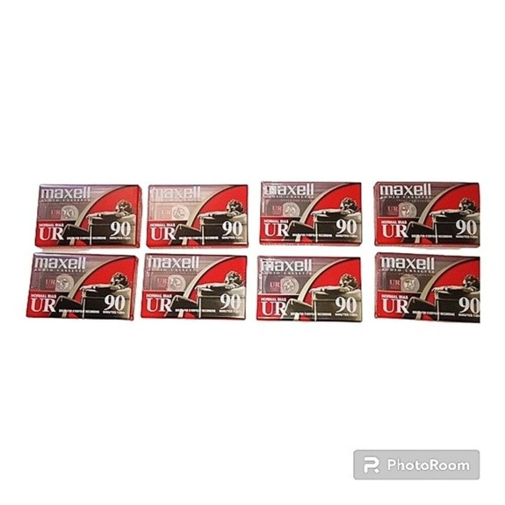 New Sealed Maxell UR 90 Minute Blank Audio Cassette Tapes Lot of 8
